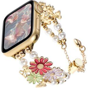 NEW Luxury Floral Gold Apple Watch Band